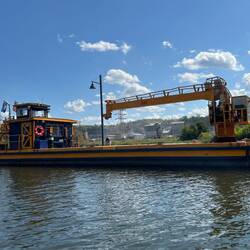 Canal work barge at lock 10