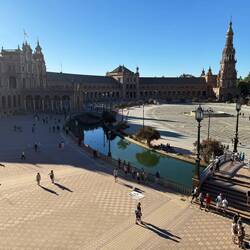 Plaza is huge. A few movies have been filmed here