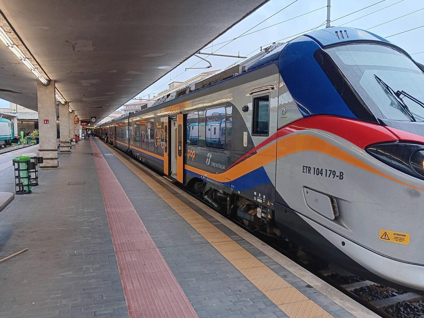 Our train from Florence to Pisa