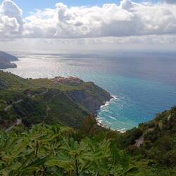 Our first view of Corniglia from the trail