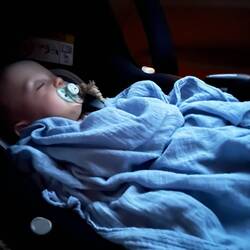 Findelkind auf dem Weg zur Unterkunft