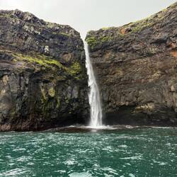 Múlafossur waterfall, this time viewed from below