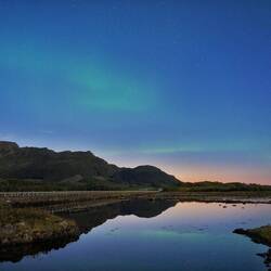 Polarlicht im Abendrot