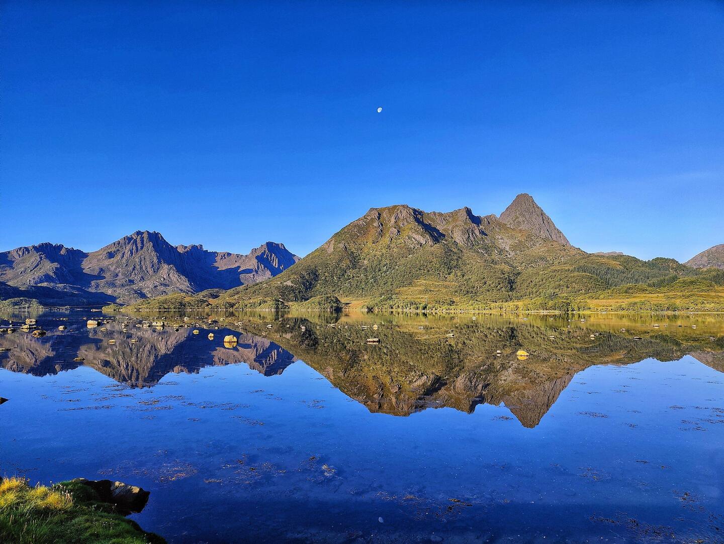 Der Mond stand morgens noch am Himmel