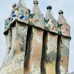 Some of the 27 chimneys in the roof top