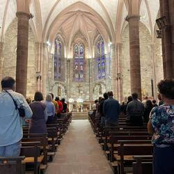 Pilgrim's mass at the cathedral in St. Jean the night before we started our Camino.