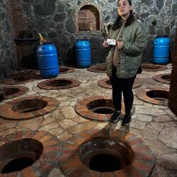The qvevris where the grapes ferment