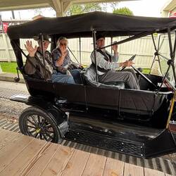 Taking a ride in a 1914 Model T. Intially $850, but 19 years later $250.