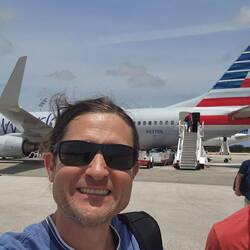 Freshly off our flight