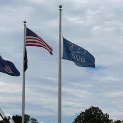 Rosanne took this photo of the Canal 200th anniversary flag.