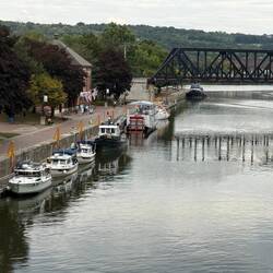 View of our boats at the Waterford Welcome Center dock