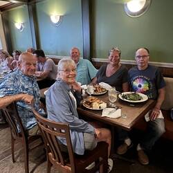 Supper with our friends, Bill, Tom and Joyce.