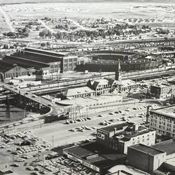 Another aerial view, this time looking from the north