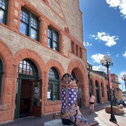 Outside the passenger train station. No Amtrak trains pass here, though.