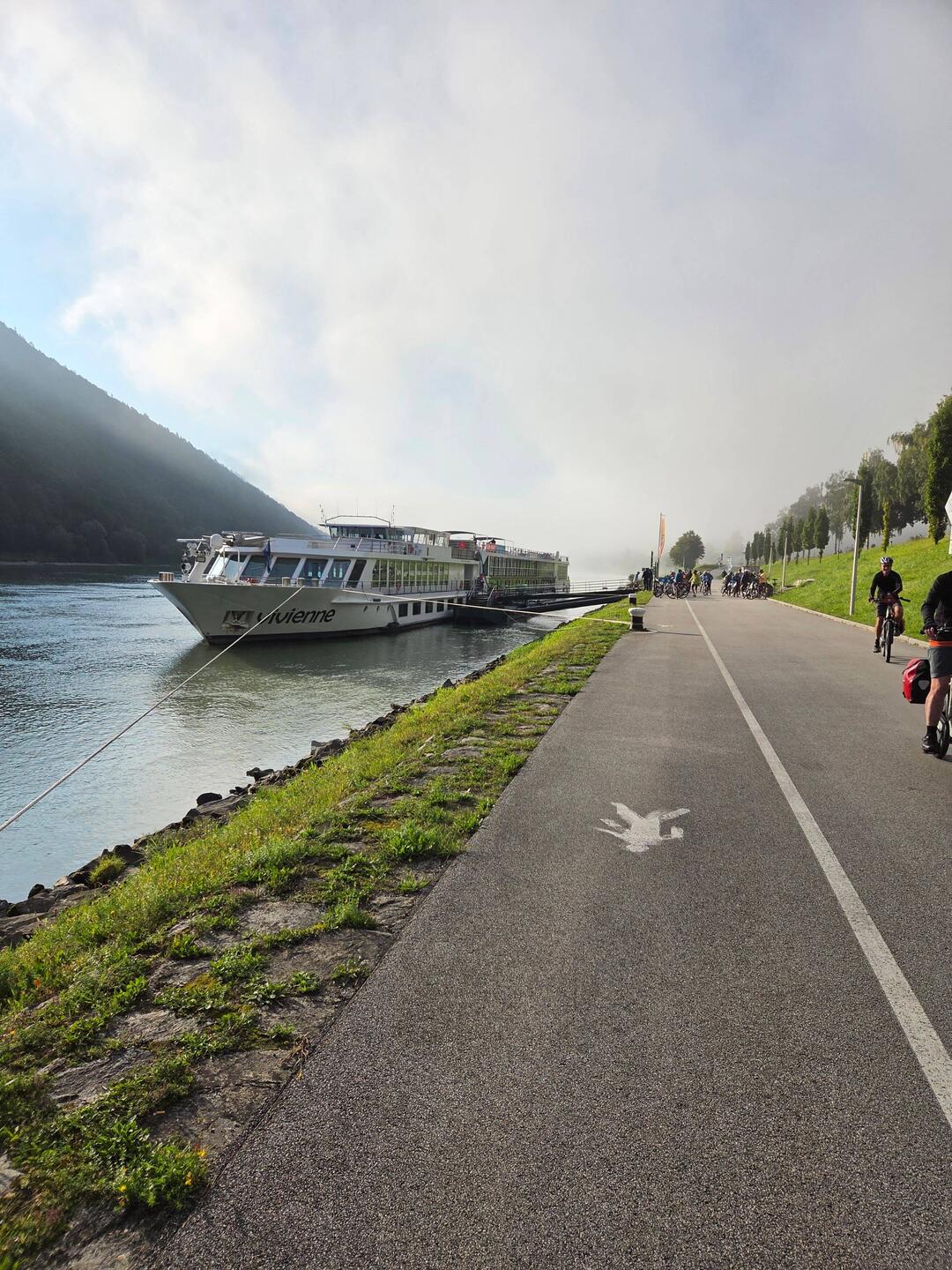 Our ship dropping the bikers off