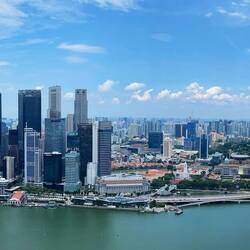 Blick auf die Marina Bay