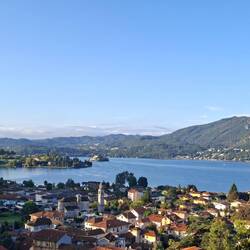 Lake Orta in the sunshine from our B&B