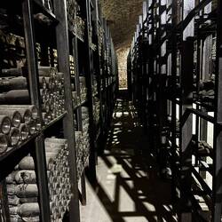 The wine vault includes bottles that are hundreds of years old and undrinkable