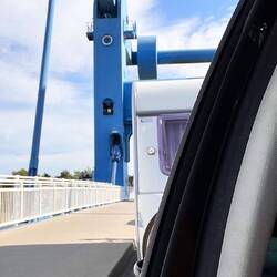 Die Peenebrücke in Wolgast liegt hinter uns...