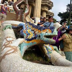 The famous salamander sculpture - getting busy now...