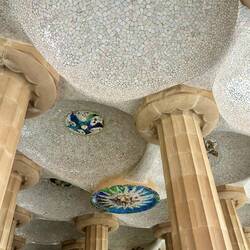 This is underneath the central square, pillars with tubes inside to drain water from above