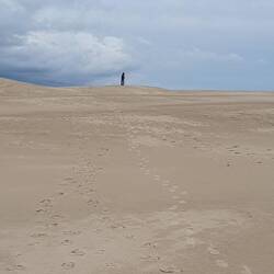 Uwe allein in der Wüste