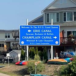 Sign seen from the Hudson River