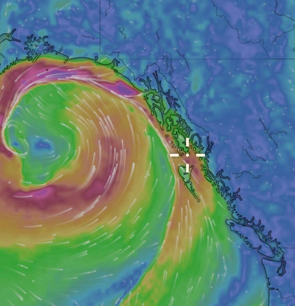 The weather system that will be keeping us in port tomorrow