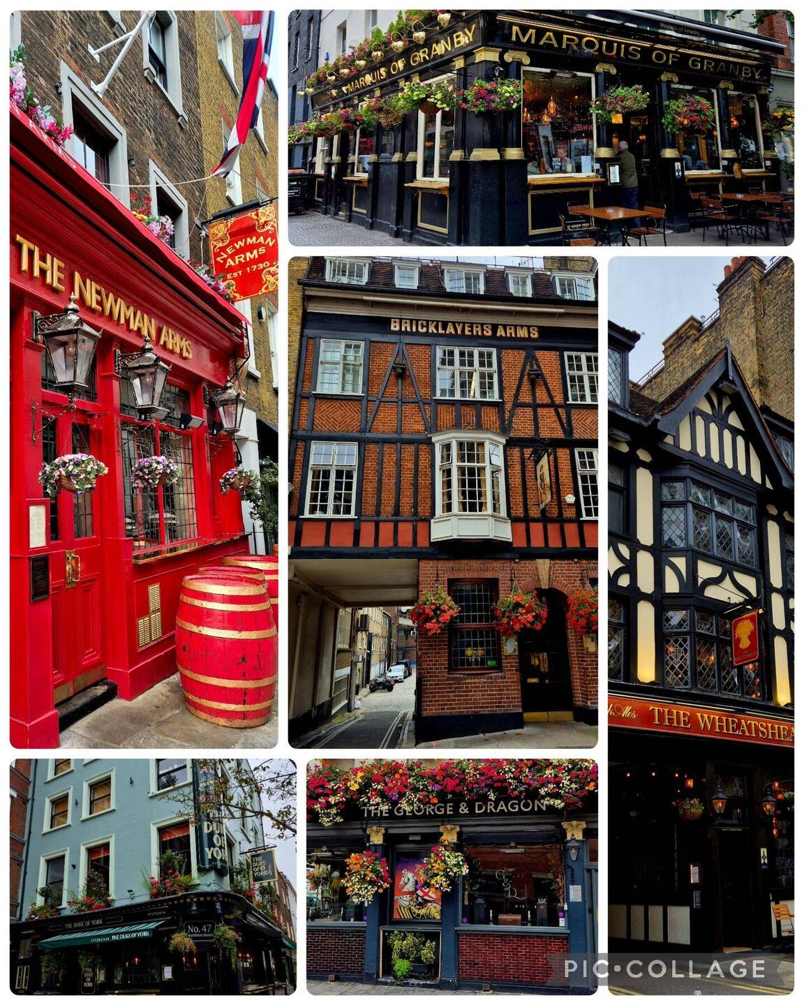 Pubs of Fitzrovia, London.
