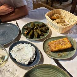 Tzatziki, fêta frie et feuilles de vigne facies 🤤