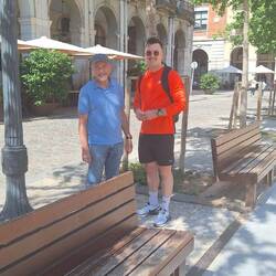 Father and son contemplating