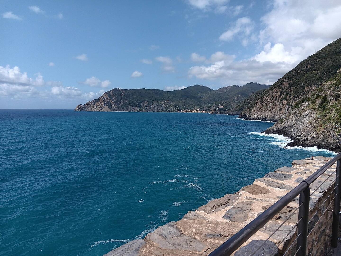 Monterosso in the distance from the tower at Vernazza