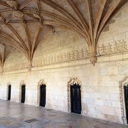 Cloisters again. The wooden doors gave access to confessional booths inside the church