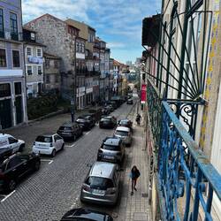 We had to move rooms for one night we now have a balcony. View down our road