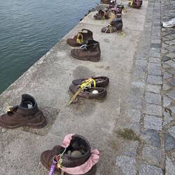 Bronze shoes commerating the 20,000 shot(mostly Jews)on the banks of the Danube winter of 1944/45