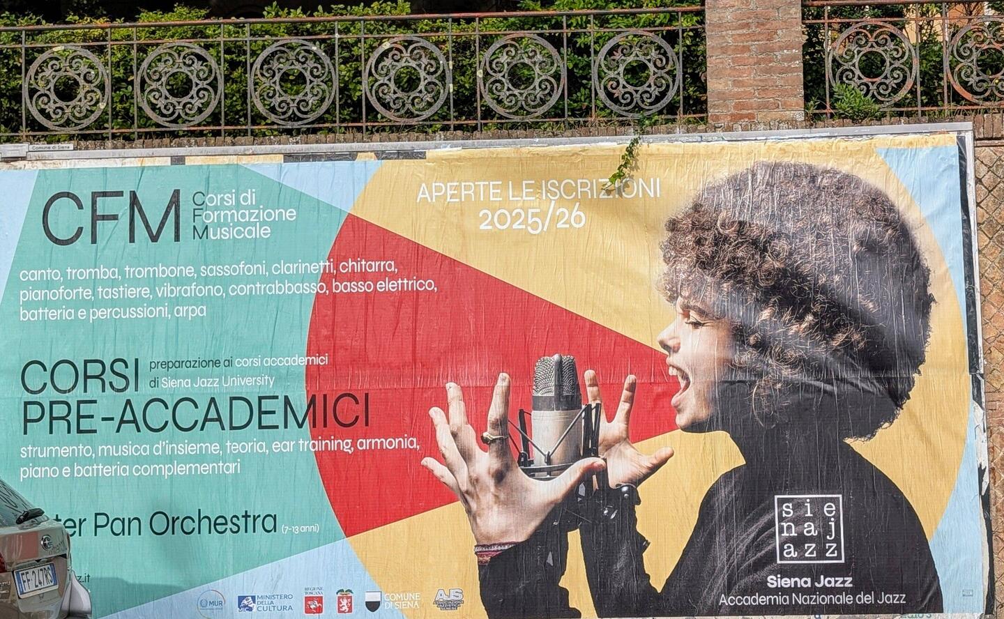 Werbeplakat für die Jazz Akademie in Siena