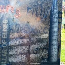 Eliseo's family tree was written on the pillar. It is thought he is buried on the mound.