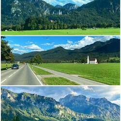 Bei Schwangau - Schloss Neuschwanstein aus dem Camper heraus fotografiert