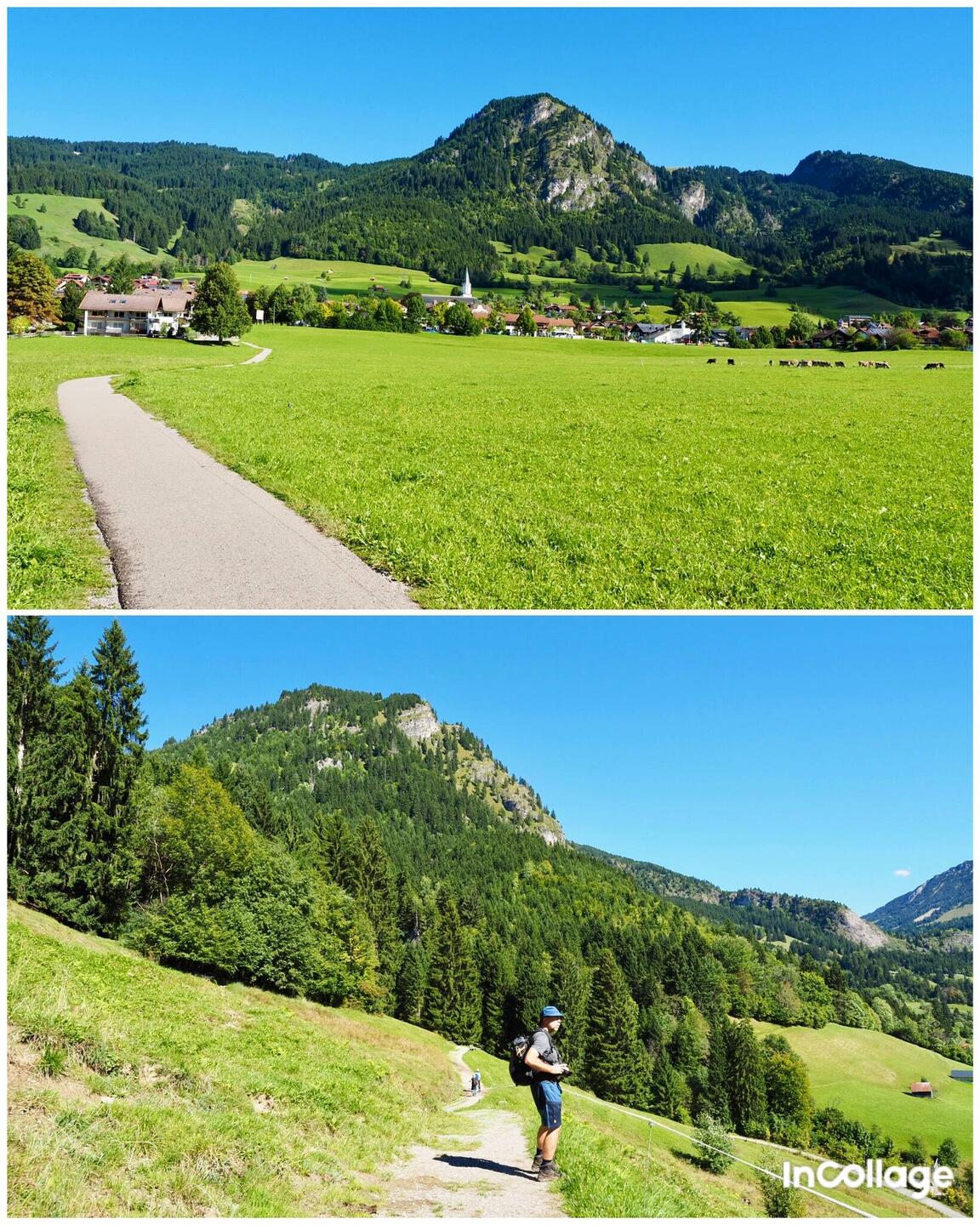 Los geht's- im Hintergrund der Hirschberg