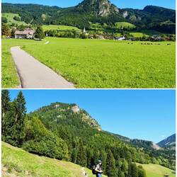 Los geht's- im Hintergrund der Hirschberg
