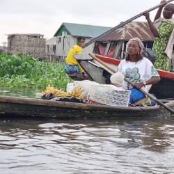 One of the floating stalls in the Ganvie Monday Market.