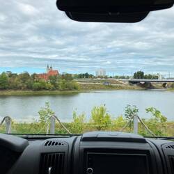 über Winterhafen und Elbe, Richtung Stadtmitte