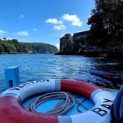 Blick zurück auf Dartmouth Castle