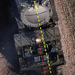 My graphic depiction of the angular offset between boiler and front engine frame on a gentle curve