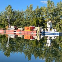 One of several Canal authority tugs/barges.