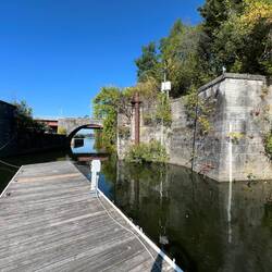 Up close view of the Rexford Aqueduct