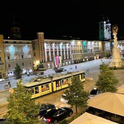 Hauptplatz vom Hotelzimmer vor dem Schlafengehen