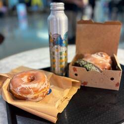 Cheeky doughnut before the flight
