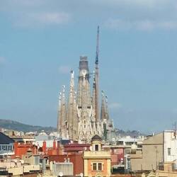 Final stop on the roof terrace of our hotel, Sagrada Familia in the sun!