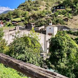 Die Ritibrücke von 1599, war wichtiger Übergang zu Col d'Antrona, Monte Moro, Theodul nach Italien